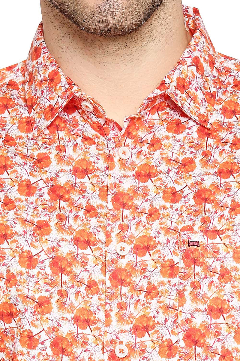 BASICS SLIM FIT SATIN PRINTED SHIRT