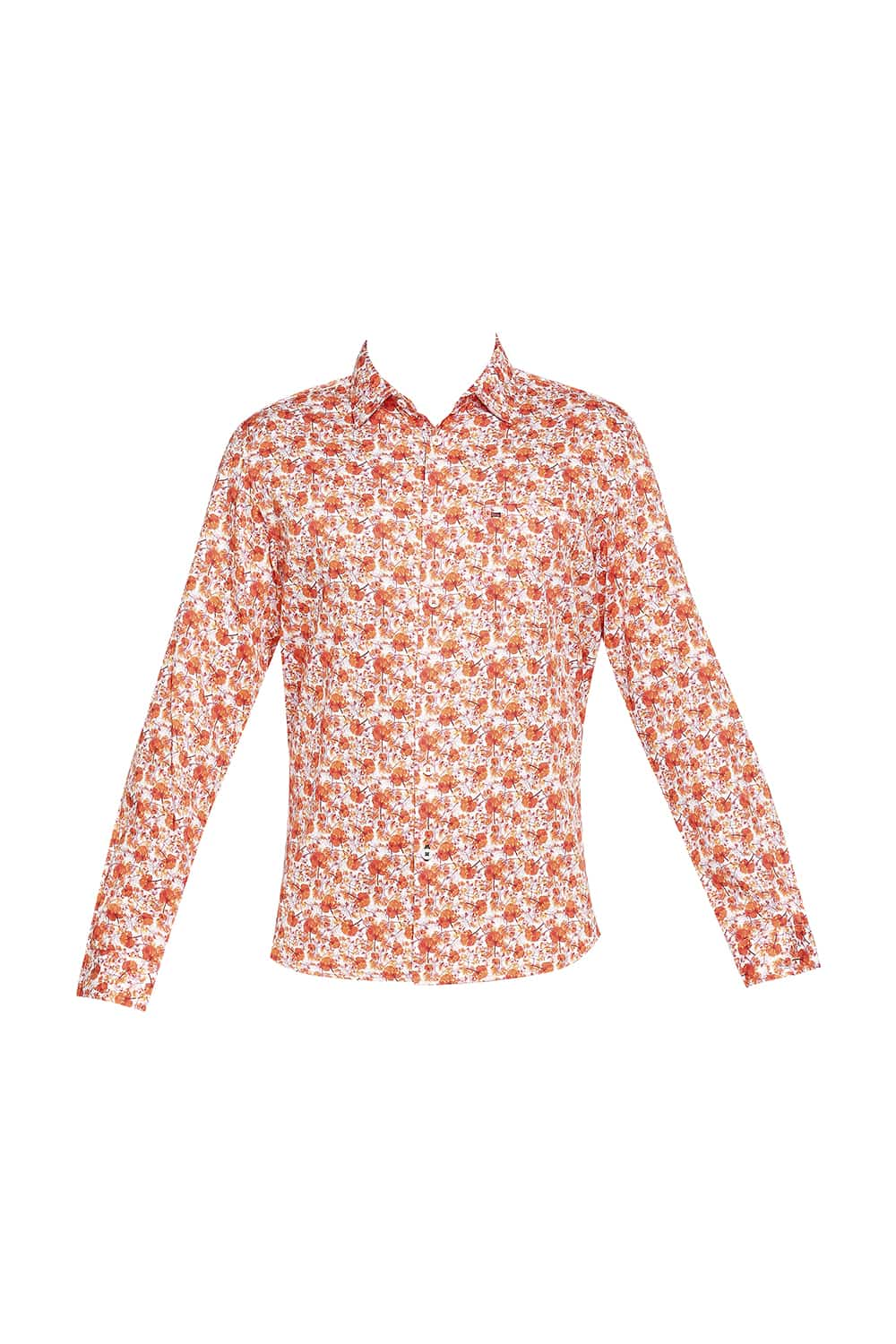 BASICS SLIM FIT SATIN PRINTED SHIRT