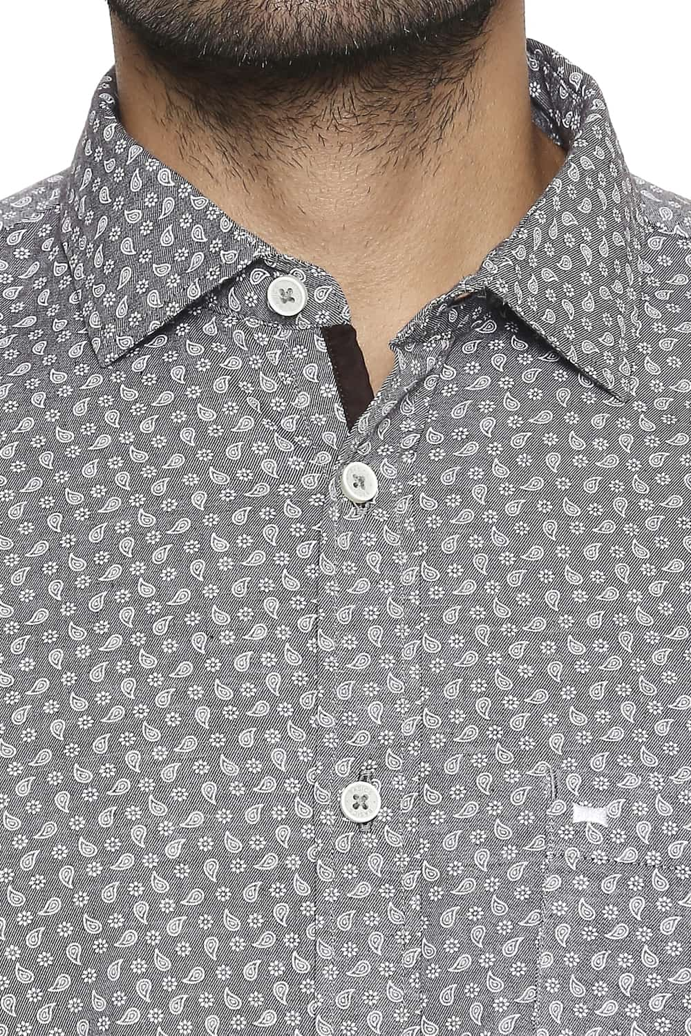 BASICS SLIM FIT PRINTED SHIRT