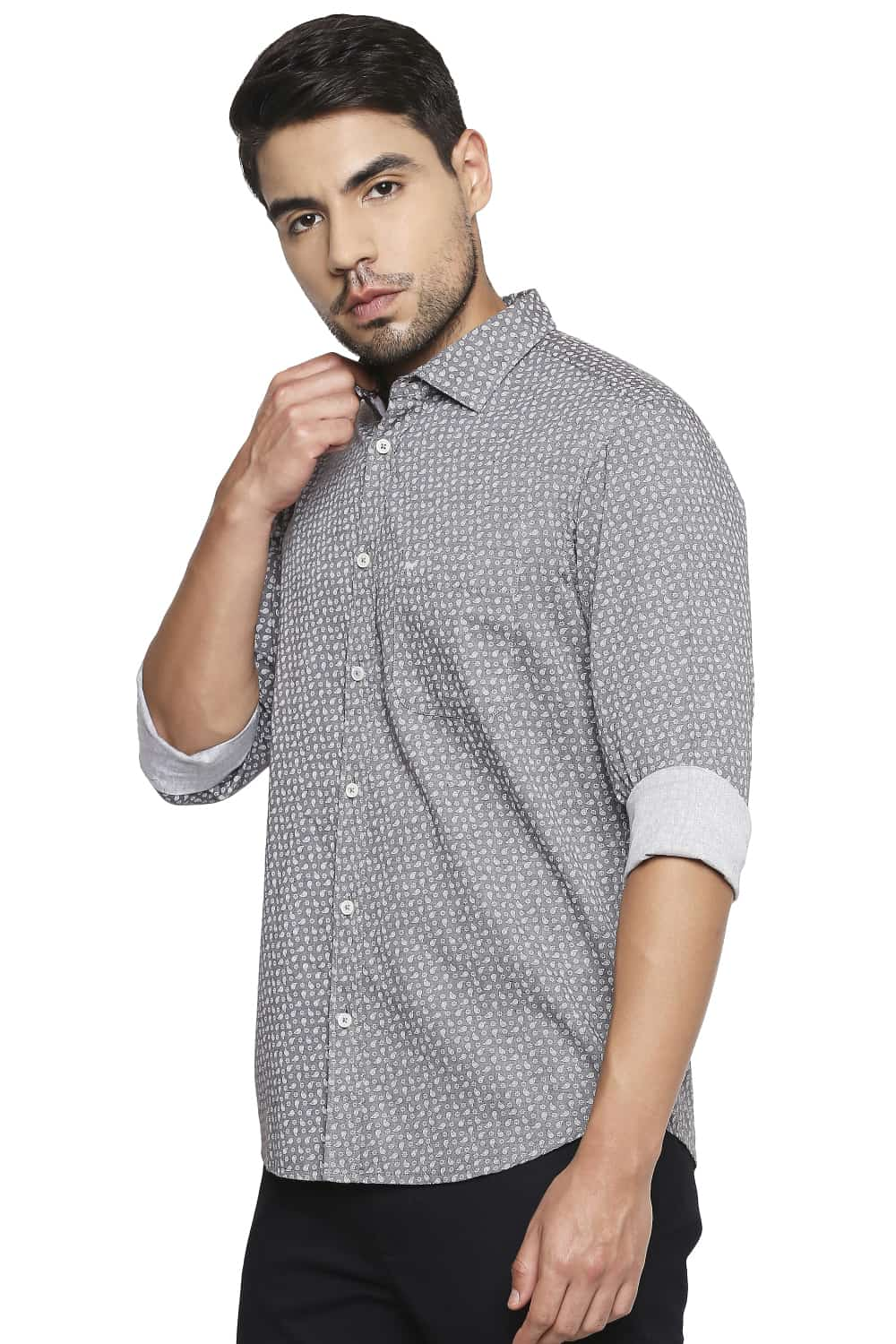 BASICS SLIM FIT PRINTED SHIRT