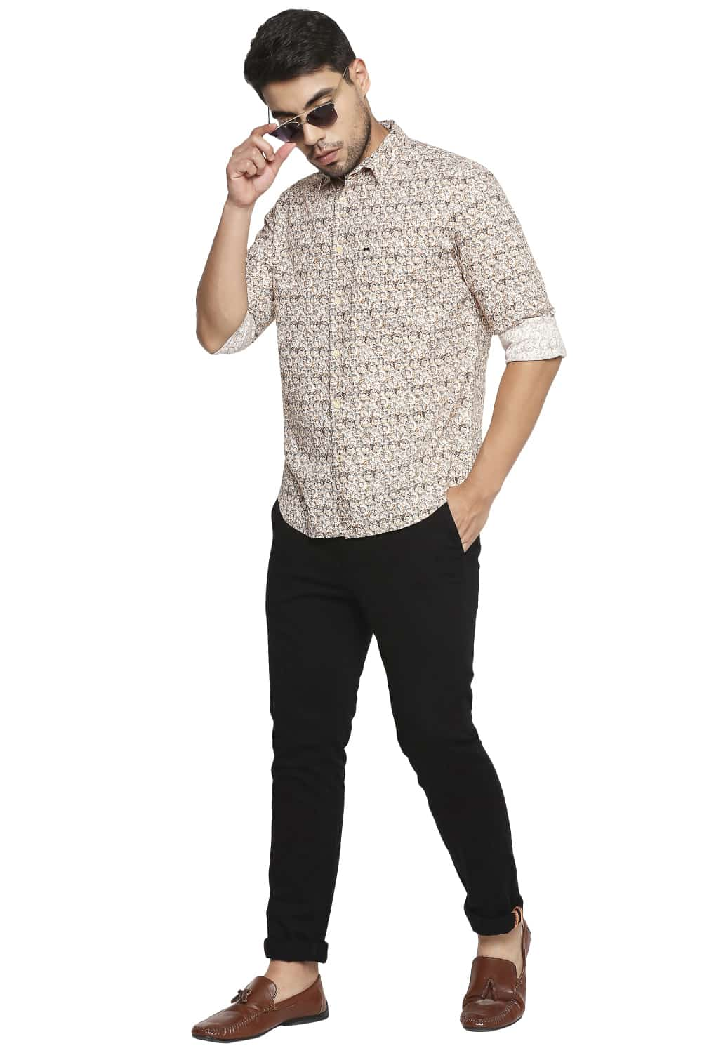 BASICS SLIM FIT DIGITAL PRINTED SHIRT