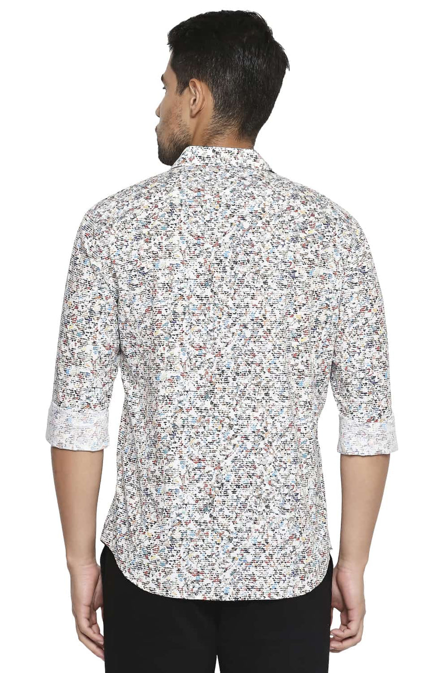 BASICS SLIM FIT WINTER ECRU DIGITAL PRINTED SHIRT