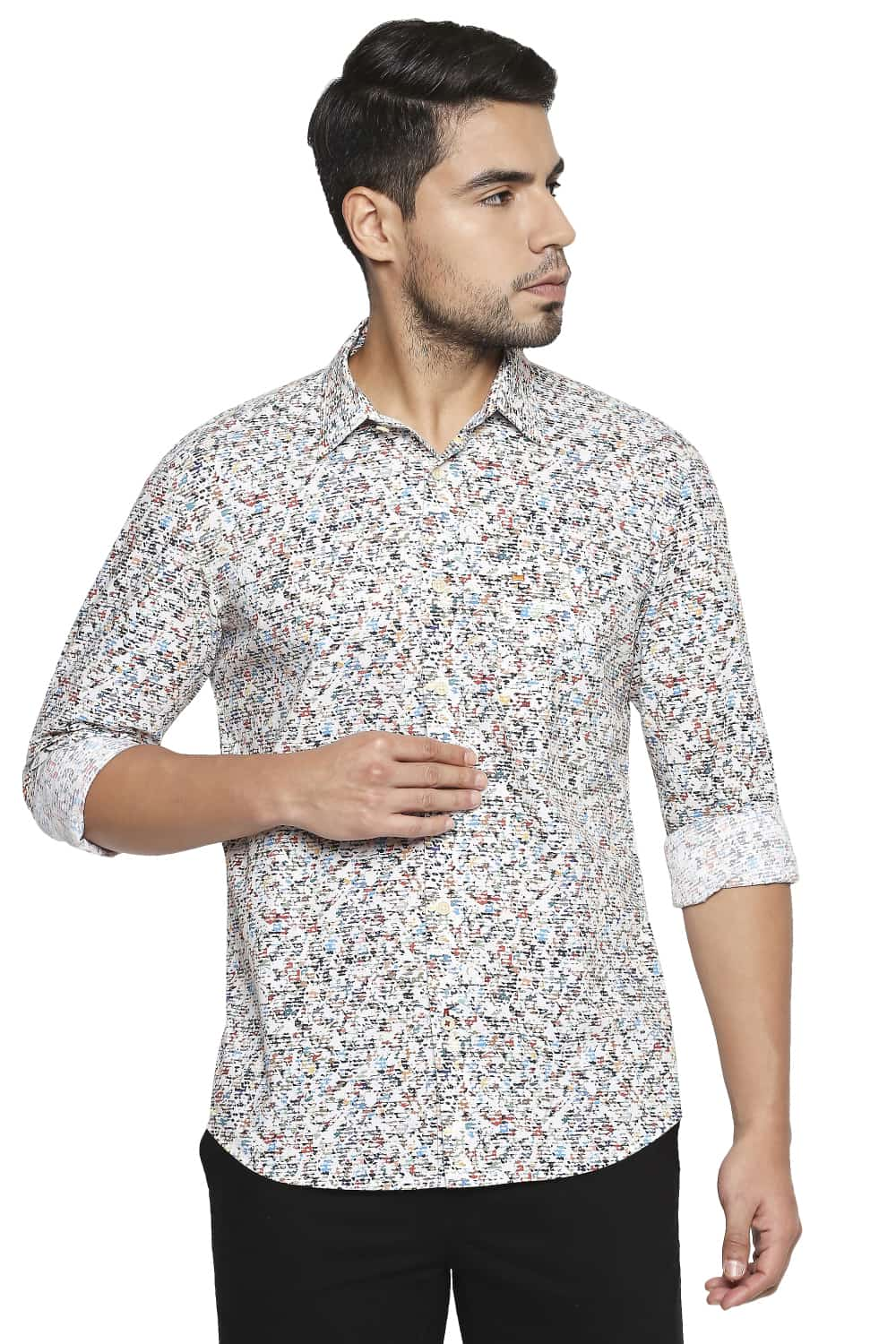 BASICS SLIM FIT DIGITAL PRINTED SHIRT