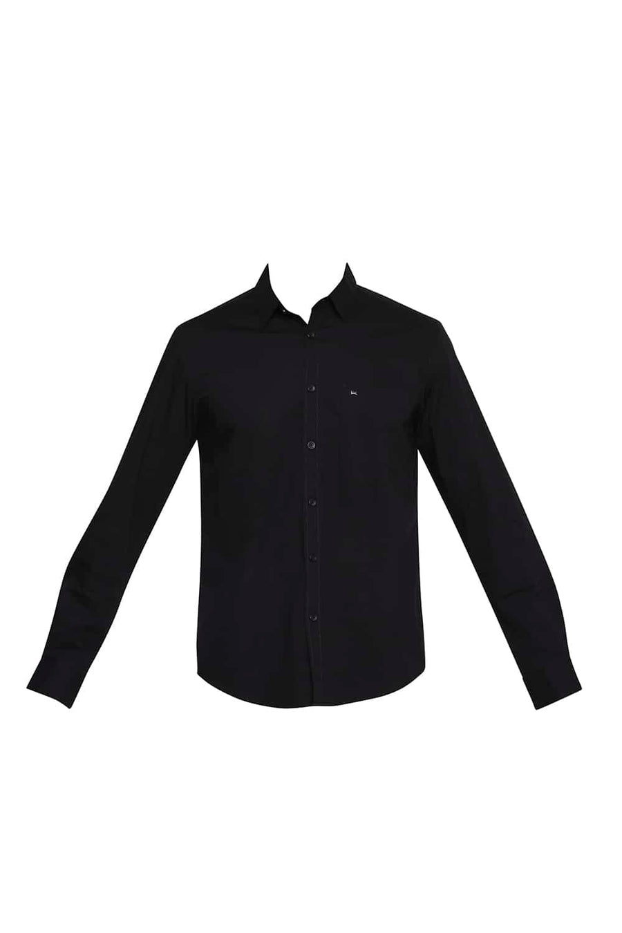 BASICS SLIM FIT ANTHRACITE BLACK STRETCH SHIRT