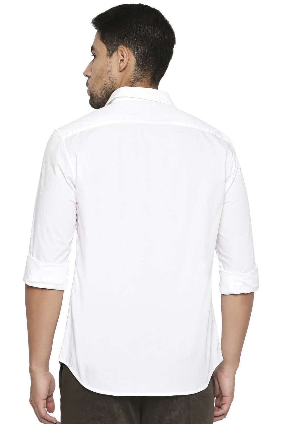 BASICS SLIM FIT BRIGHT WHITE STRETCH TREND SHIRT