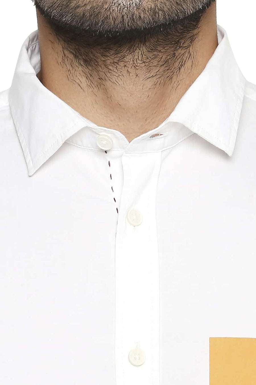 BASICS SLIM FIT CLOUD WHITE STRETCH POPLIN SHIRT