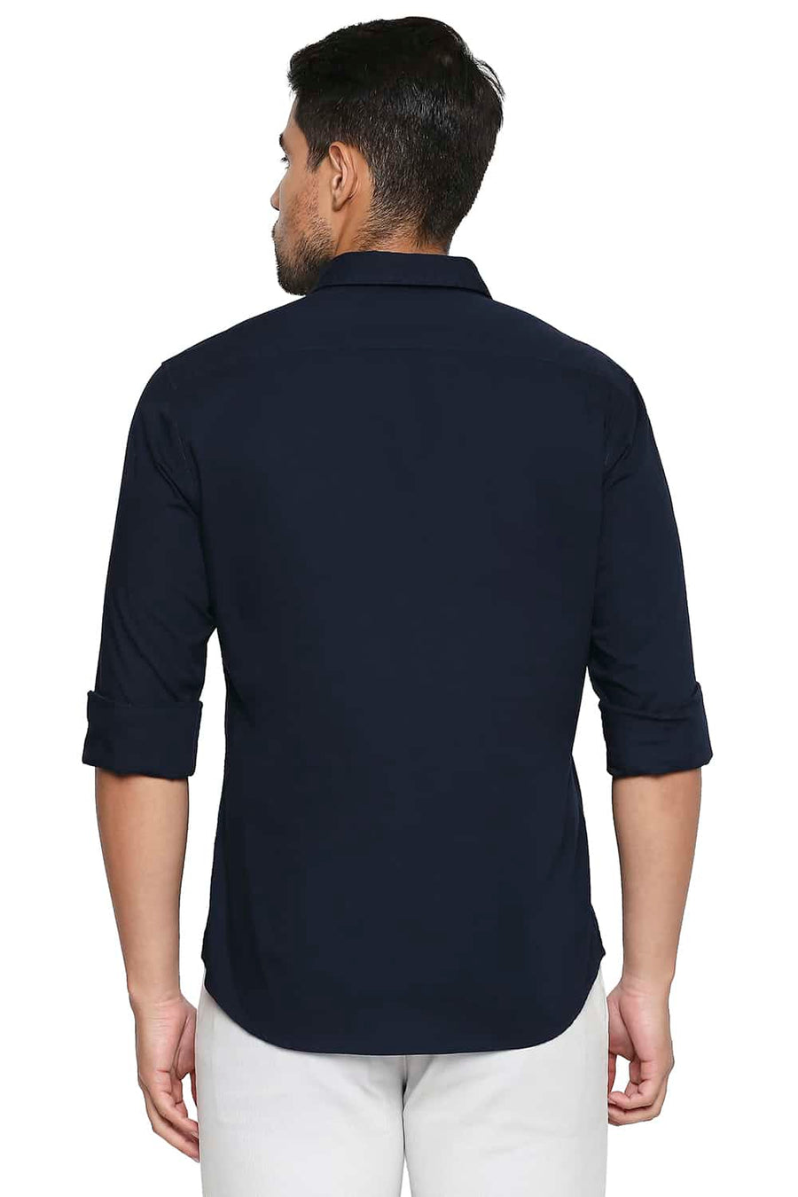 BASICS SLIM FIT NAVY IRIS STRETCH TREND SHIRT