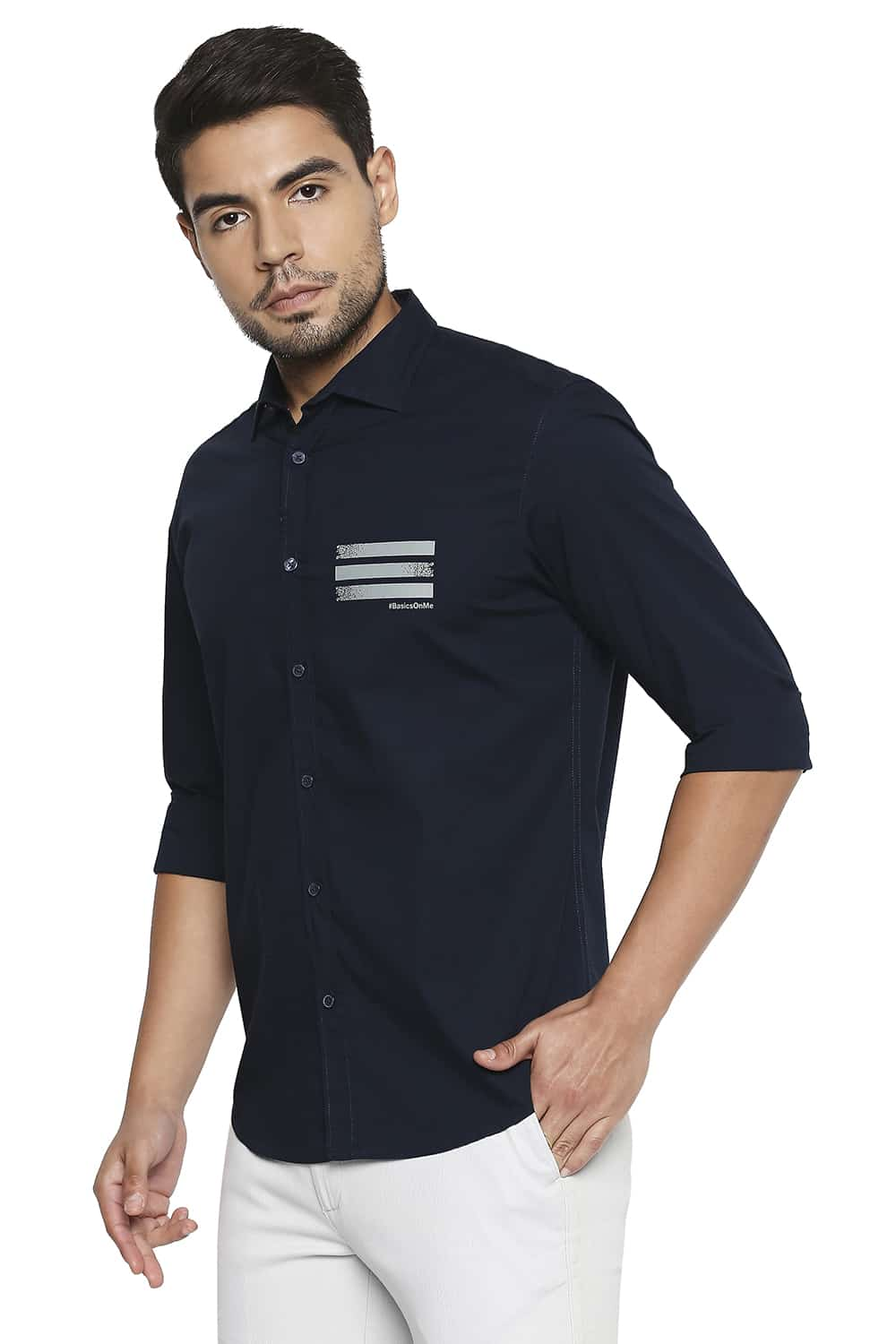 BASICS SLIM FIT STRETCH TREND SHIRT