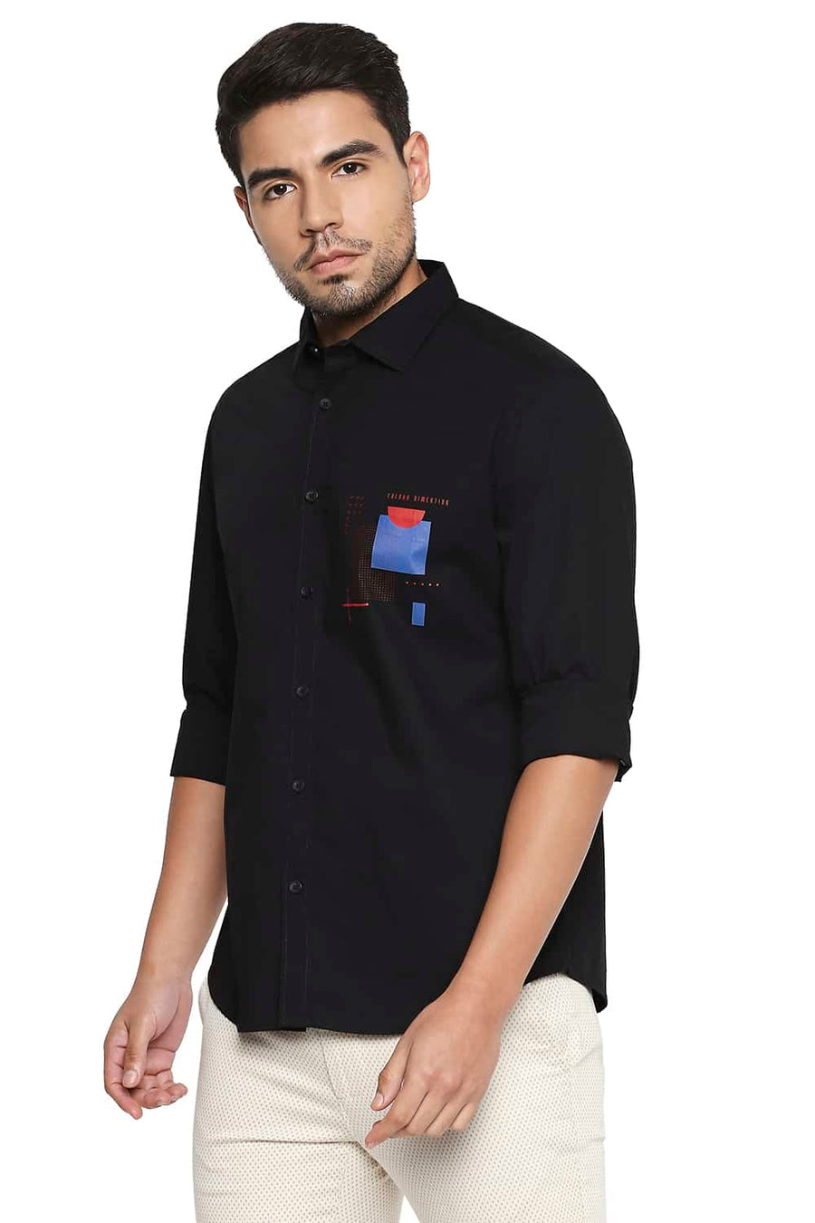 BASICS SLIM FIT MOONLESS NIGHT STRETCH TREND SHIRT