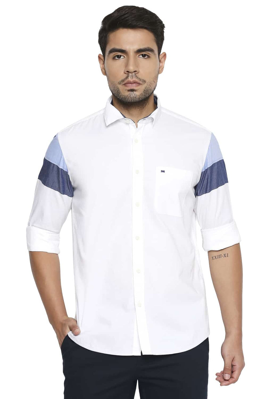 BASICS SLIM FIT BRILLIANT WHITE OXFORD SHIRT