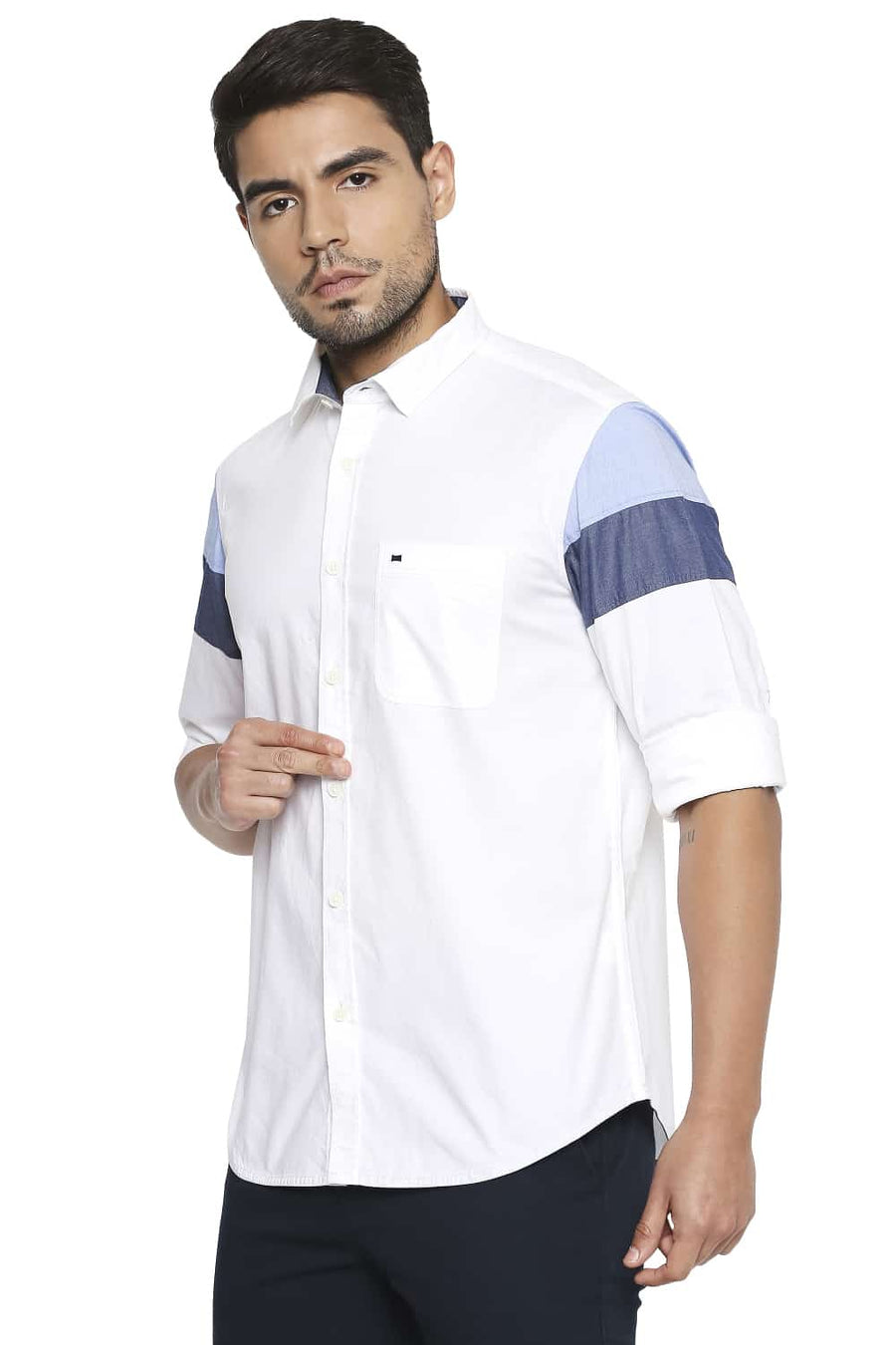 BASICS SLIM FIT BRILLIANT WHITE OXFORD SHIRT