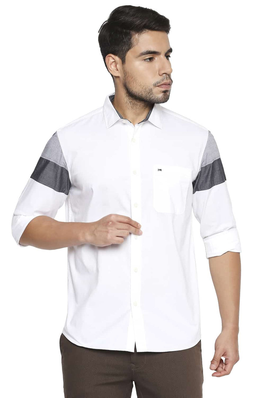 BASICS SLIM FIT BRILLIANT WHITE OXFORD SHIRT