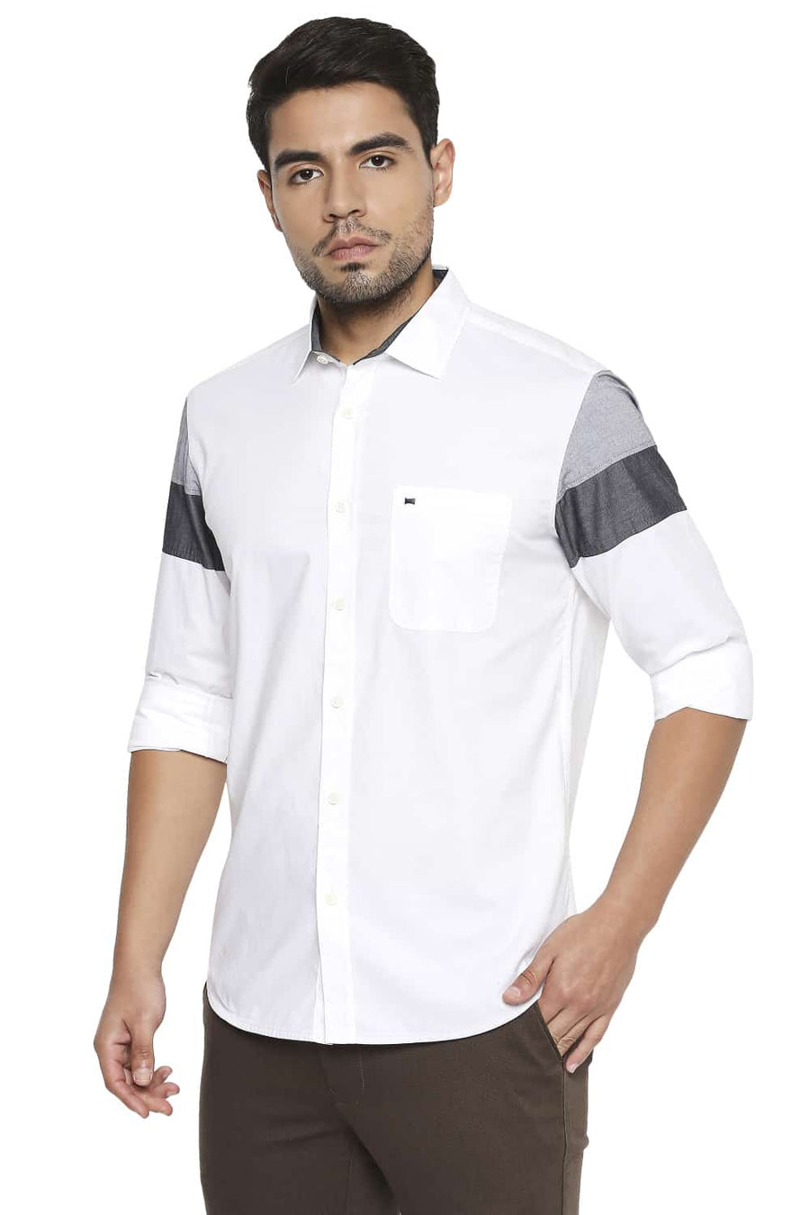 BASICS SLIM FIT BRILLIANT WHITE OXFORD SHIRT