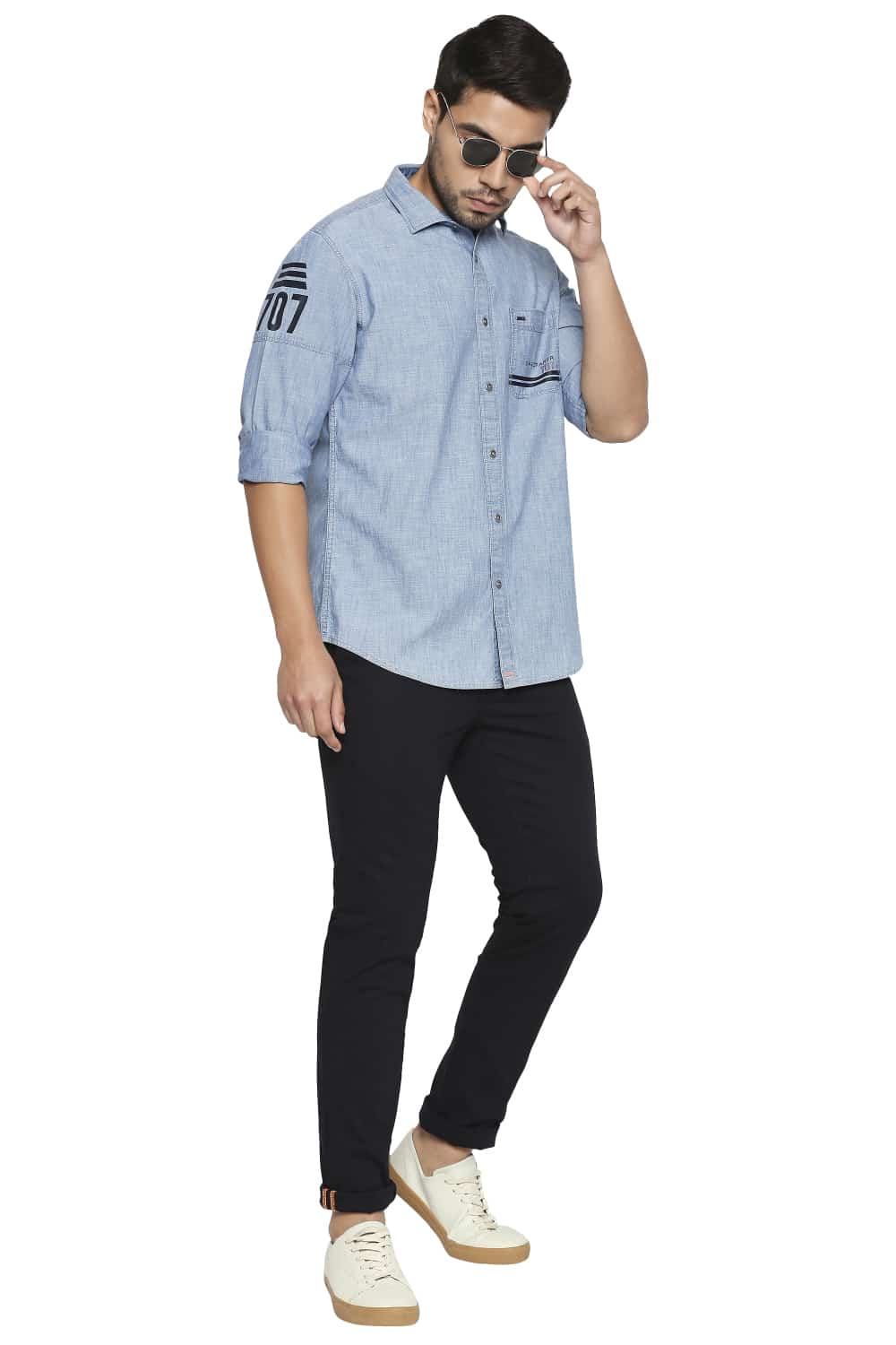 BASICS SLIM FIT INDIGO SHIRT