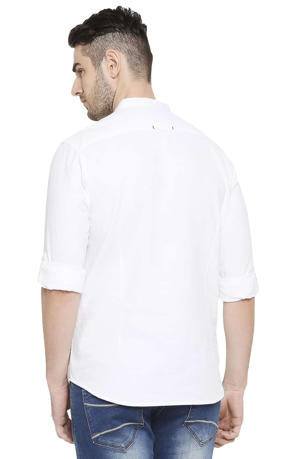 BASICS SLIM FIT DOBBY SHIRT