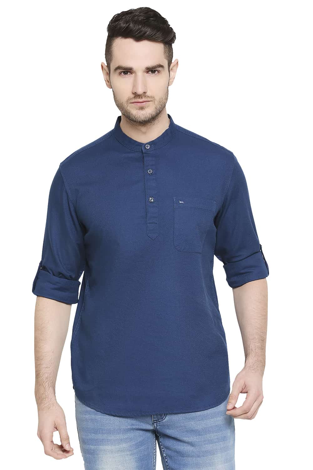 BASICS SLIM FIT DOBBY SHIRT