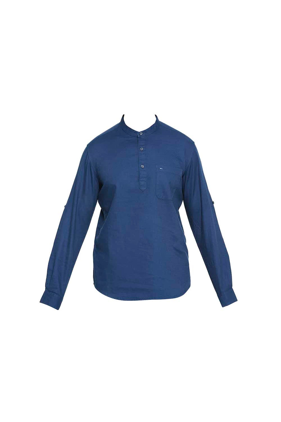 BASICS SLIM FIT MOROCCAN BLUE DOBBY SHIRT