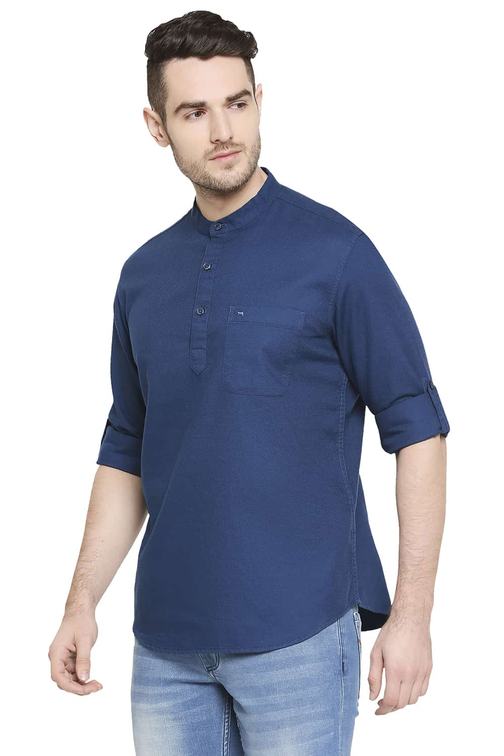 BASICS SLIM FIT DOBBY SHIRT