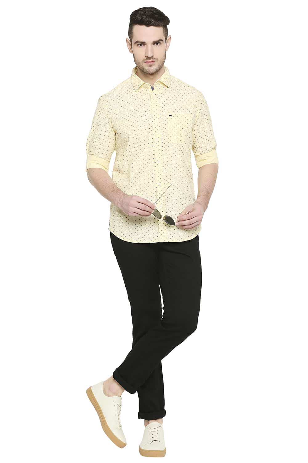 BASICS SLIM FIT PRINTED SHIRT