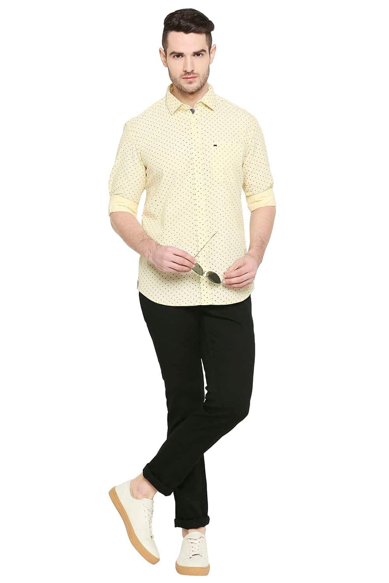 BASICS SLIM FIT PRINTED SHIRT