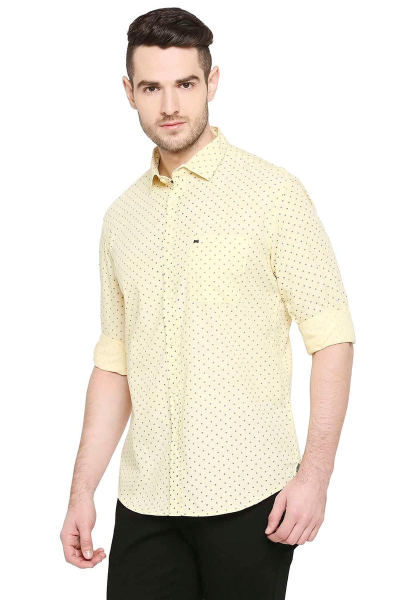 BASICS SLIM FIT PRINTED SHIRT