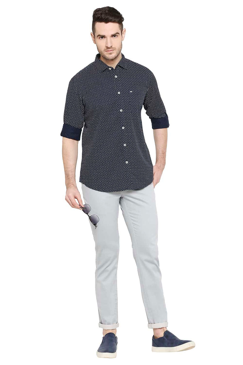 BASICS SLIM FIT PRINTED SHIRT