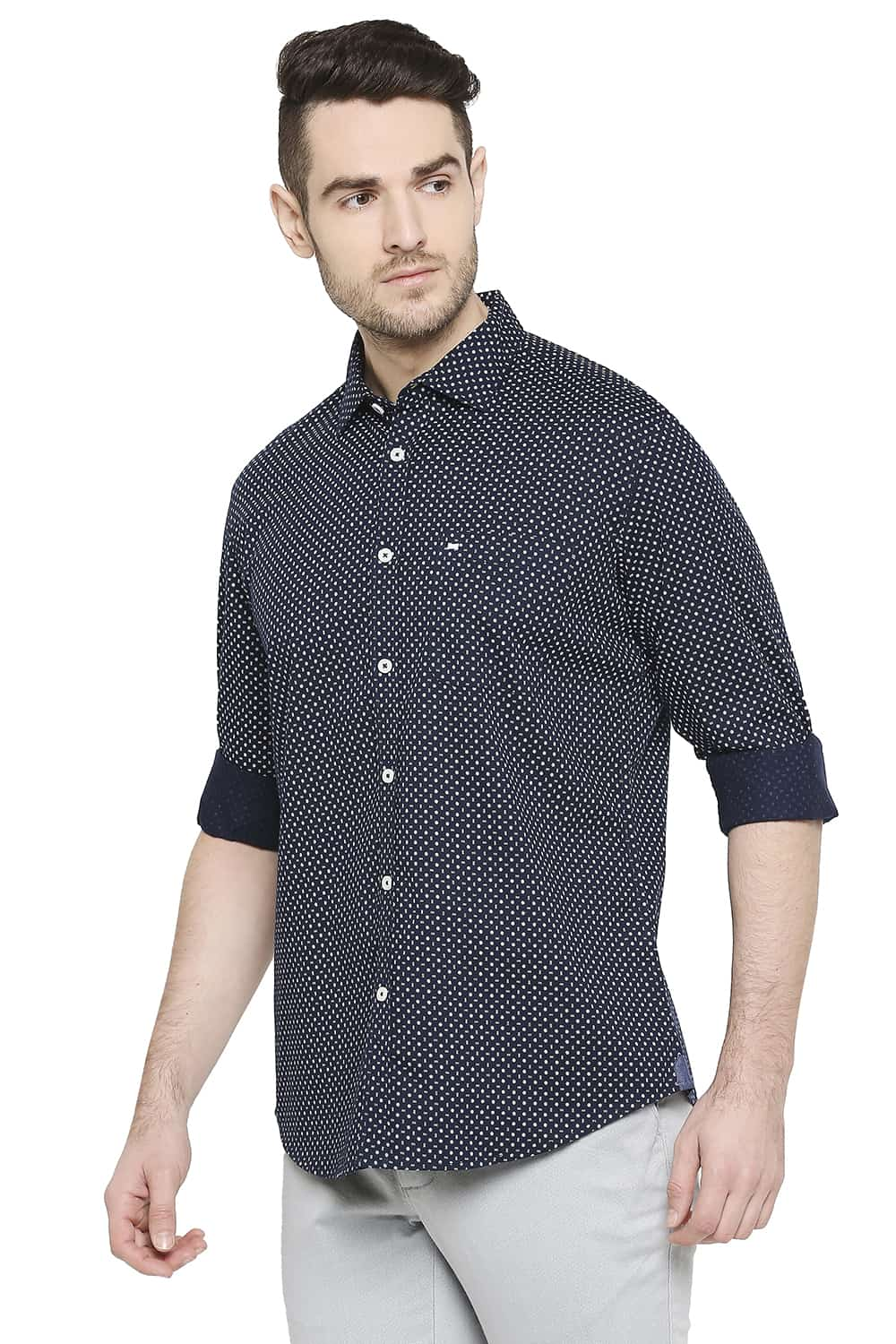 BASICS SLIM FIT PRINTED SHIRT