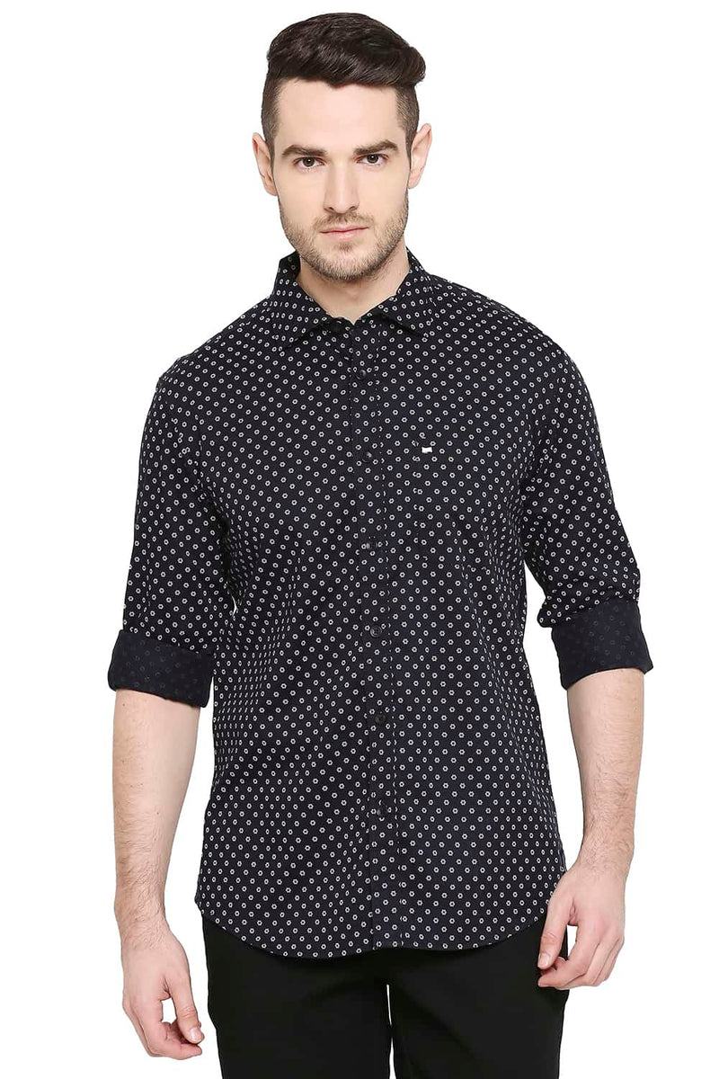 BASICS SLIM FIT PRINTED SHIRT