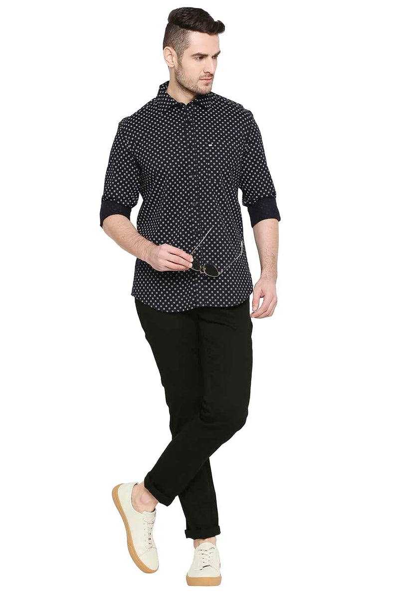 BASICS SLIM FIT PRINTED SHIRT