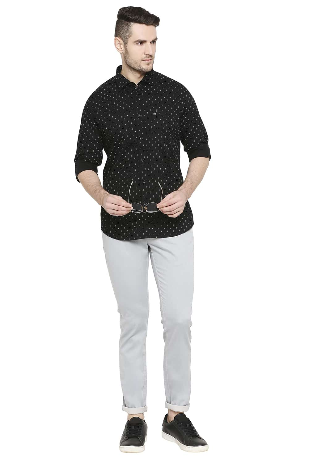 BASICS SLIM FIT PRINTED SHIRT