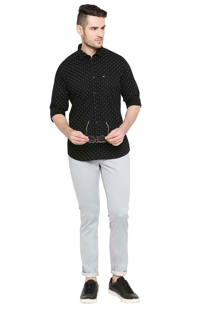 BASICS SLIM FIT PRINTED SHIRT