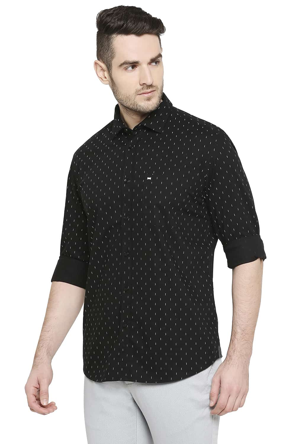 BASICS SLIM FIT PRINTED SHIRT