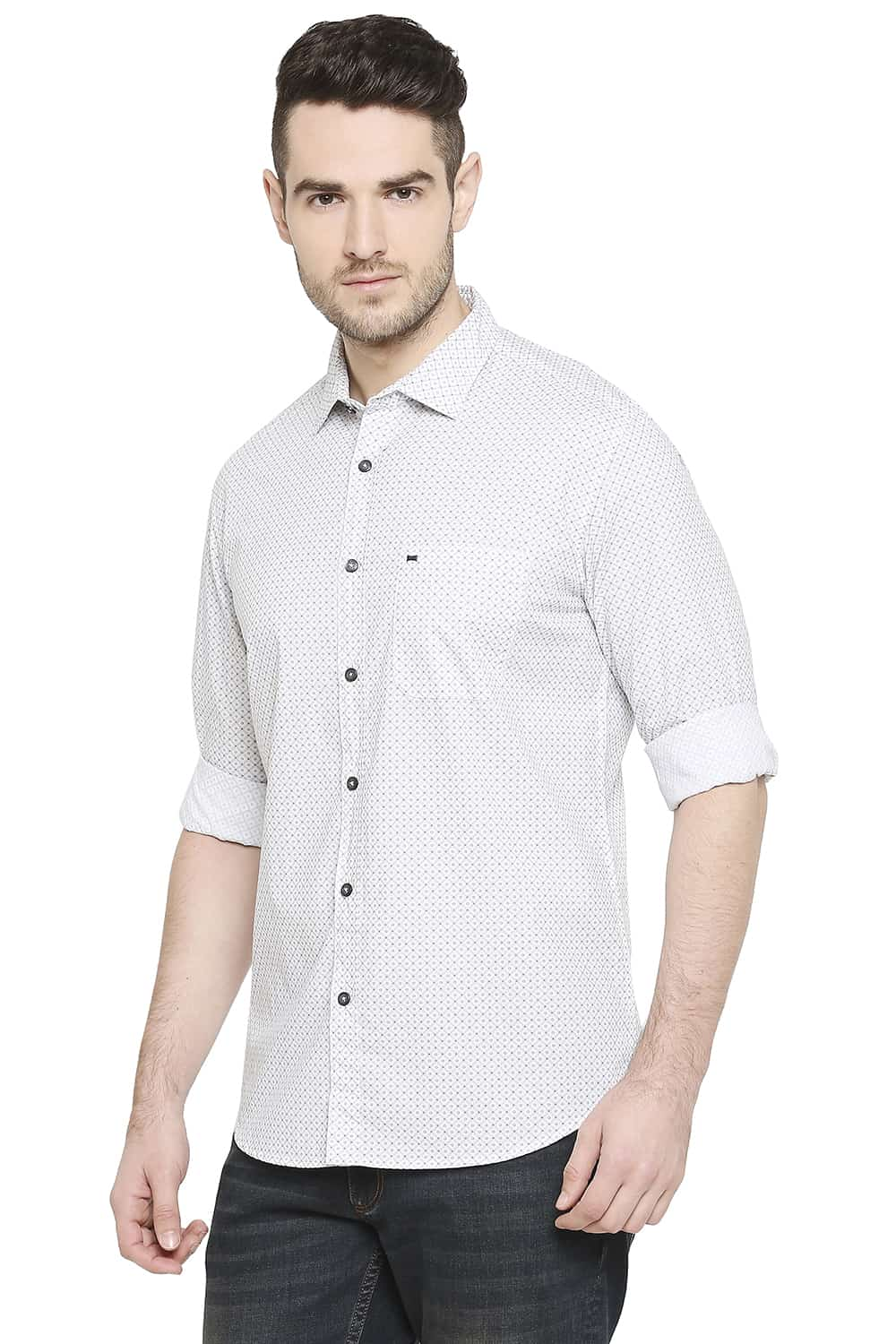 BASICS SLIM FIT PRINTED SHIRT