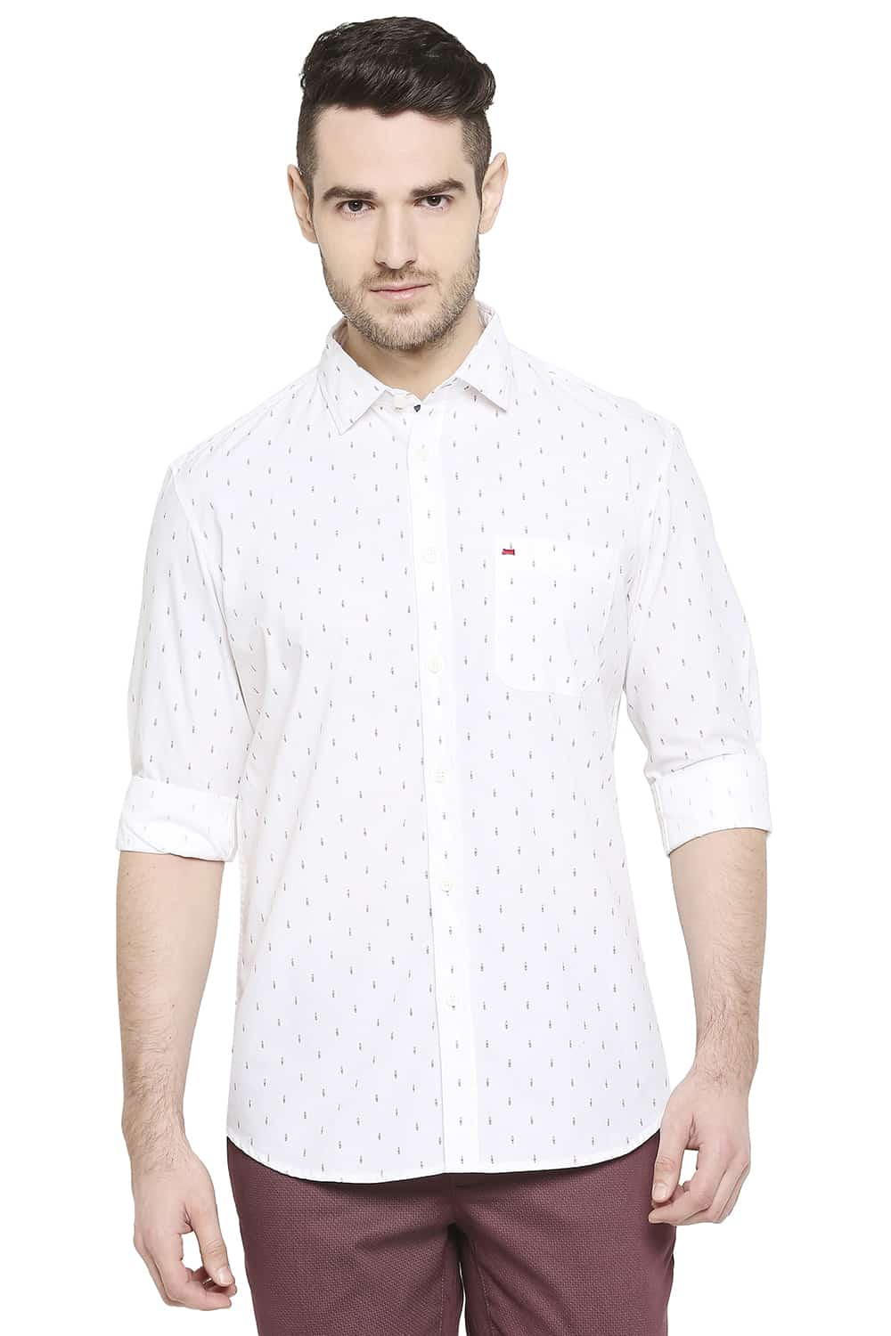 BASICS SLIM FIT PRINTED SHIRT