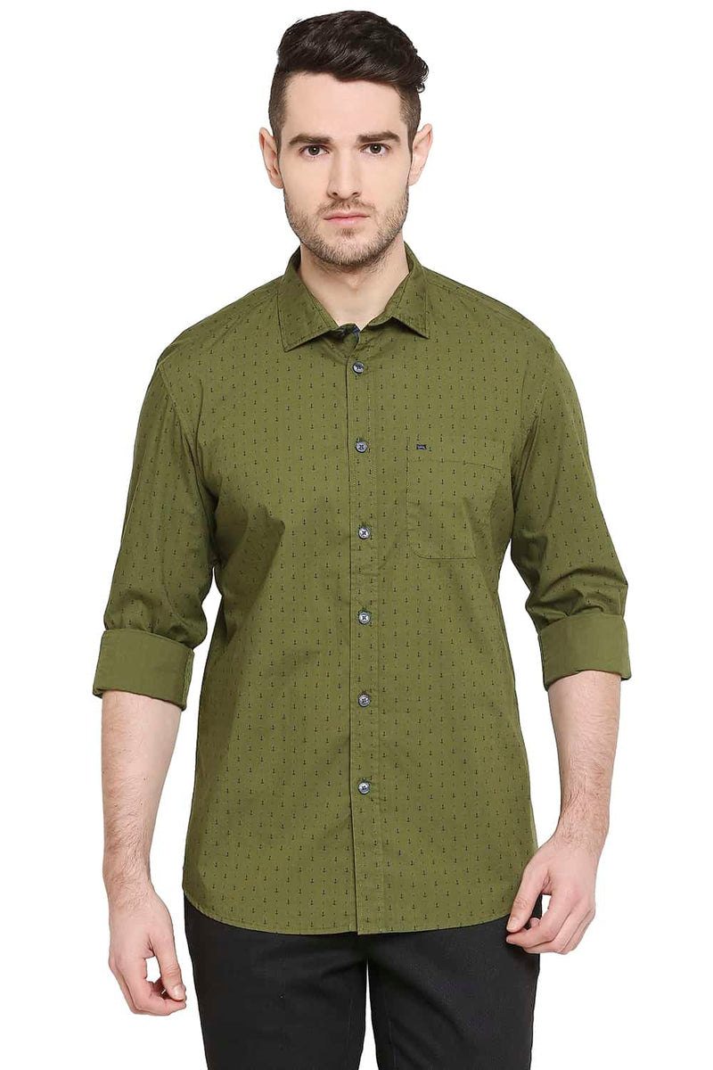 BASICS SLIM FIT PRINTED SHIRT