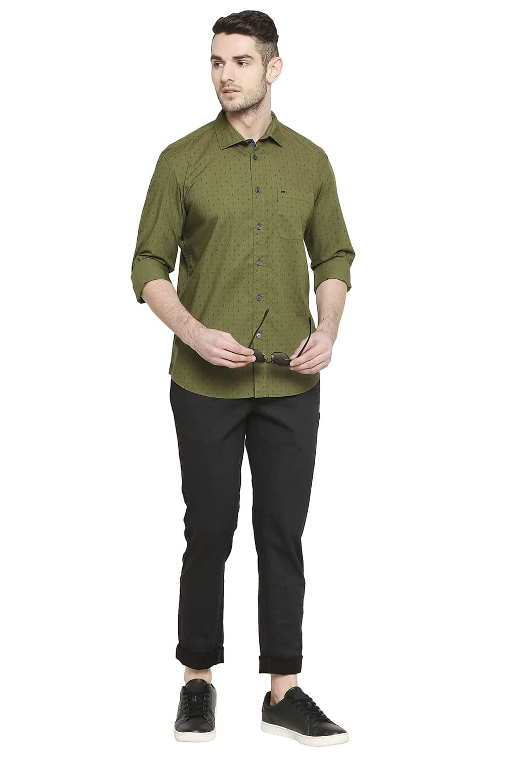 BASICS SLIM FIT PRINTED SHIRT