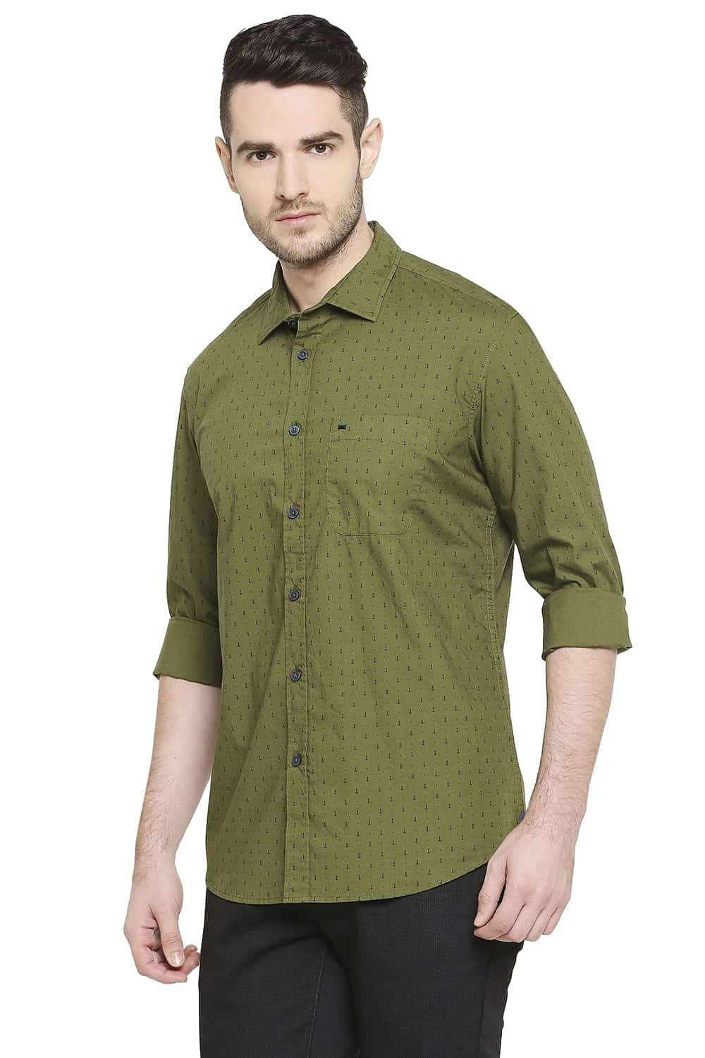 BASICS SLIM FIT PRINTED SHIRT