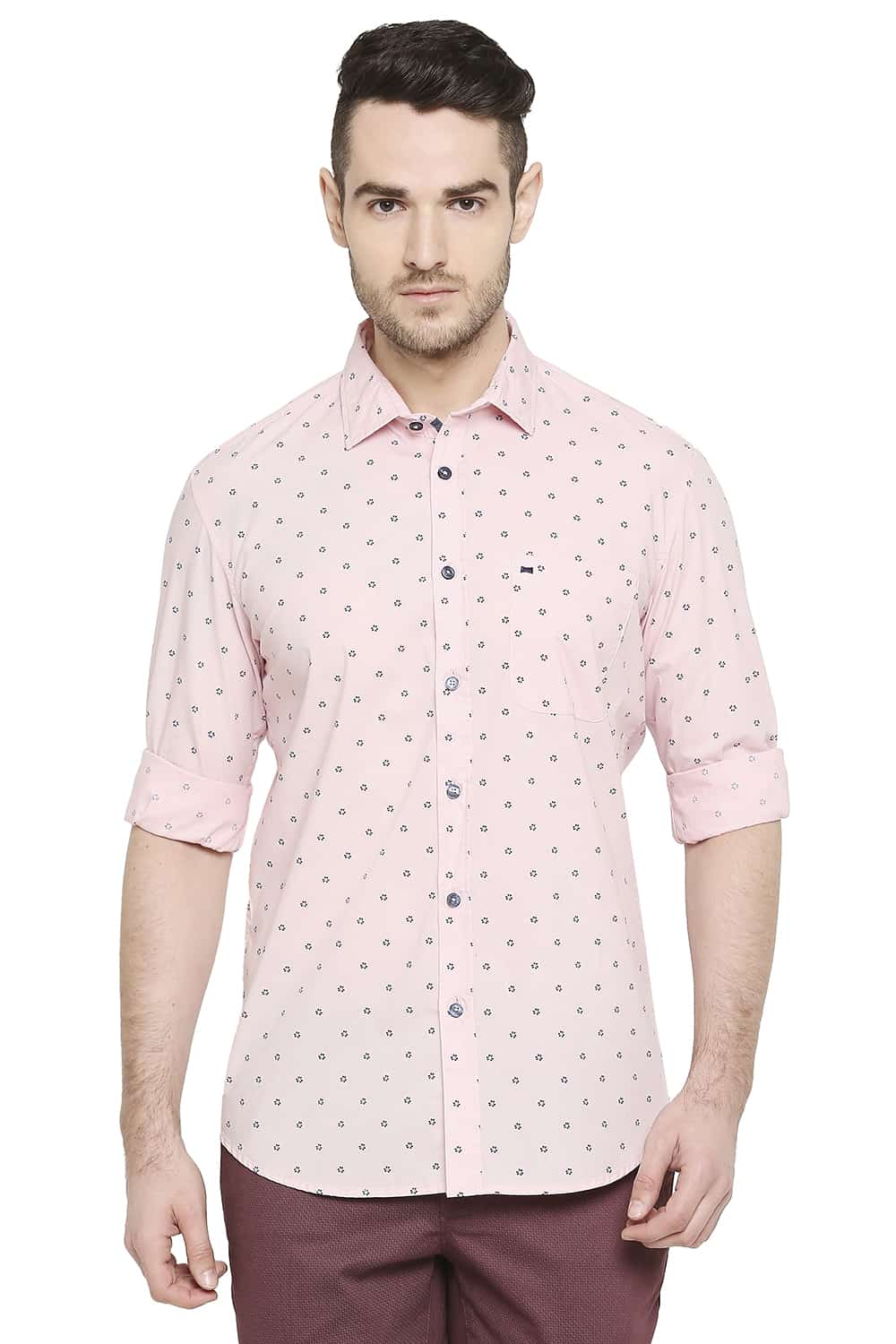 BASICS SLIM FIT PRINTED SHIRT