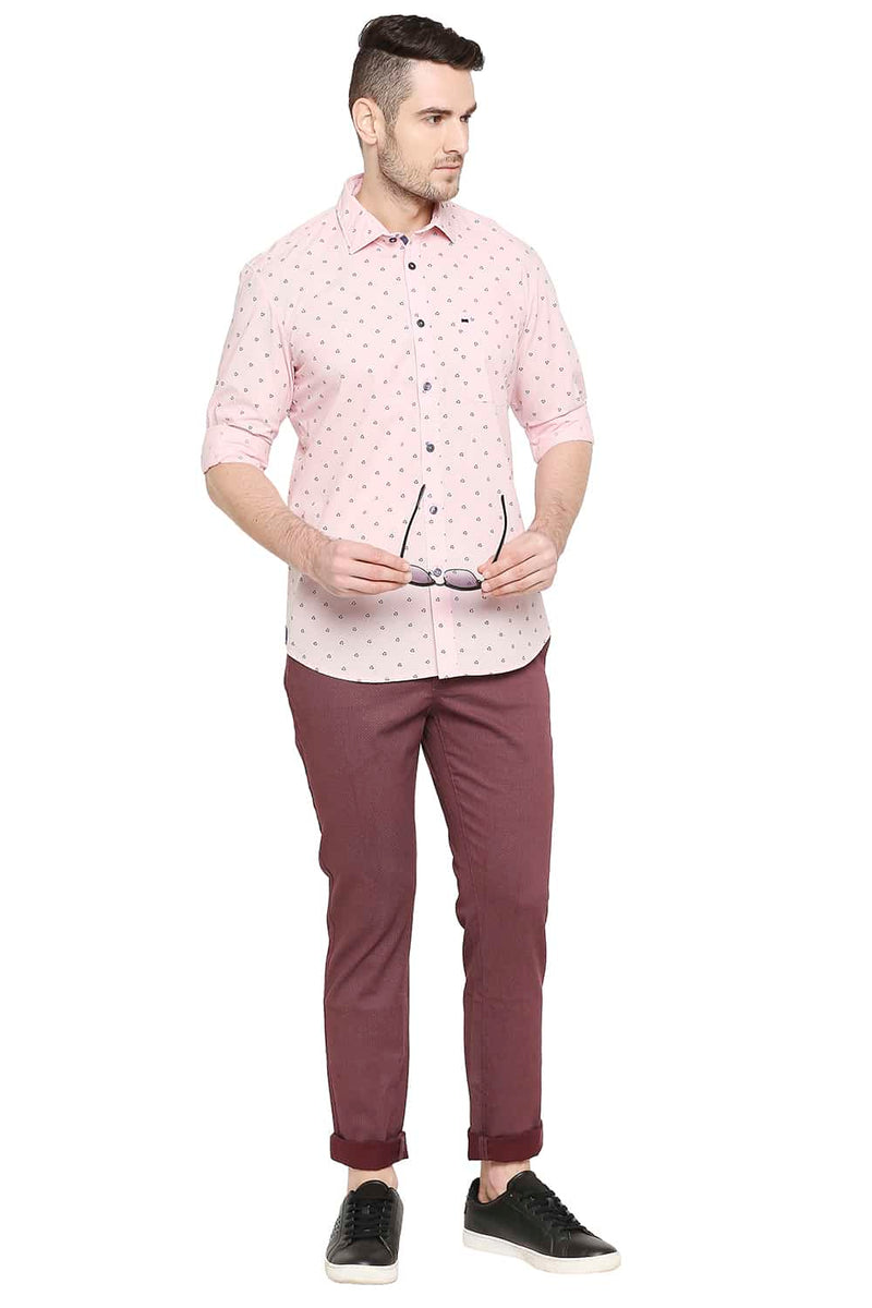 BASICS SLIM FIT PRINTED SHIRT