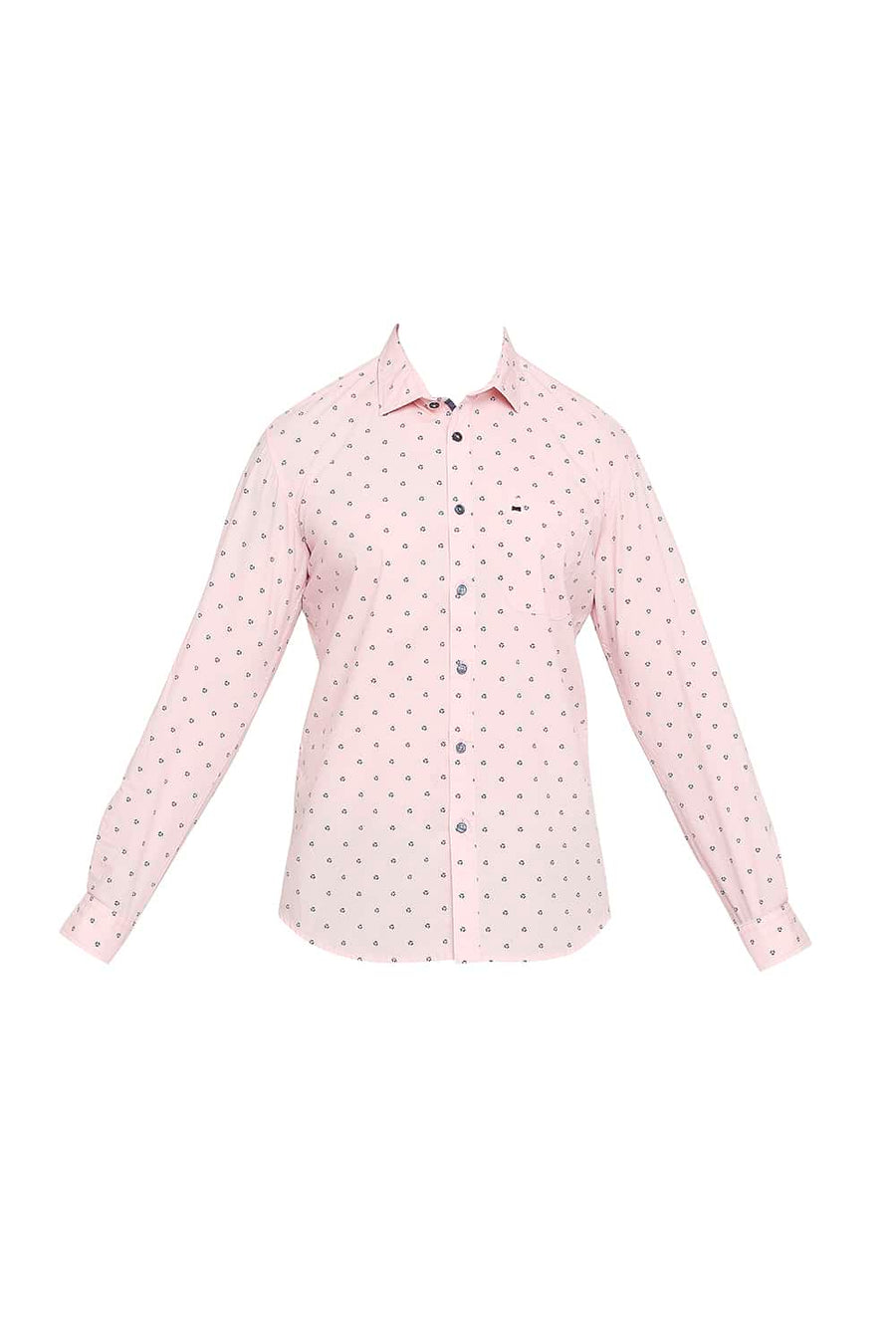BASICS SLIM FIT POTPOURRI PINK PRINTED SHIRT