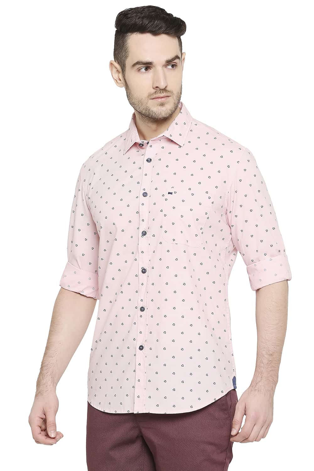 BASICS SLIM FIT PRINTED SHIRT