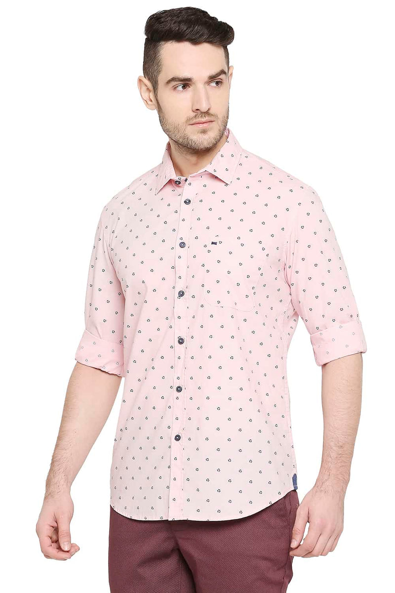 BASICS SLIM FIT PRINTED SHIRT