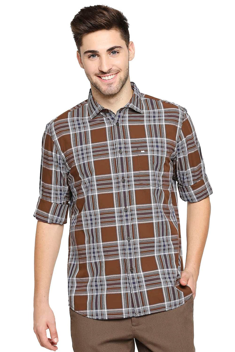 BASICS SLIM FIT CHECKS SHIRT