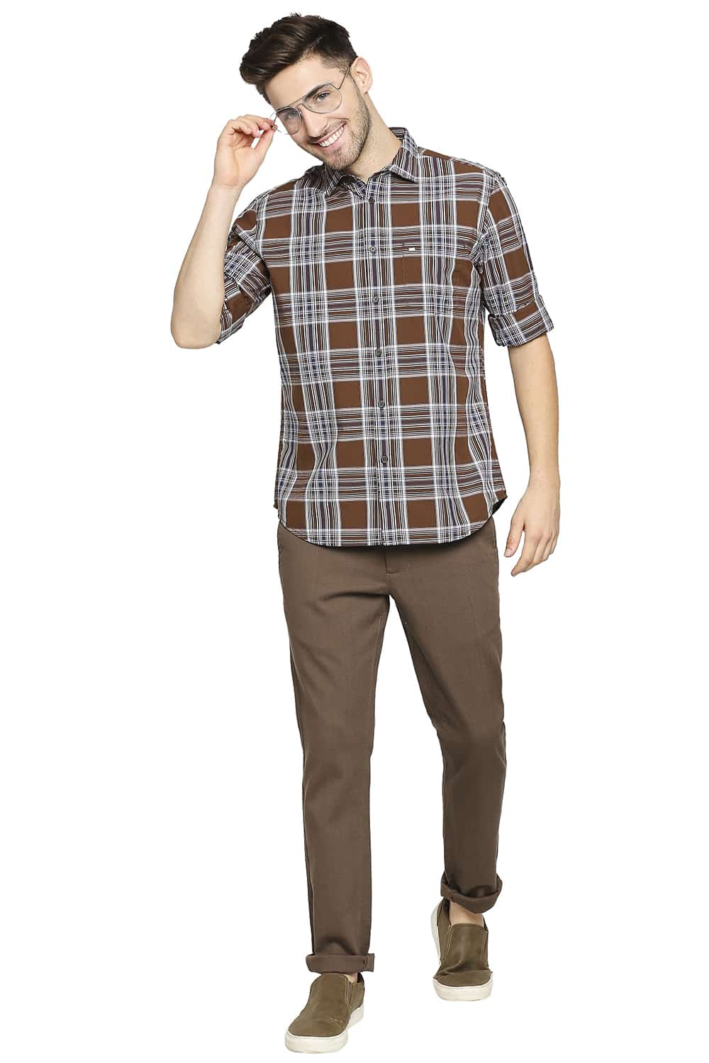 BASICS SLIM FIT CHECKS SHIRT