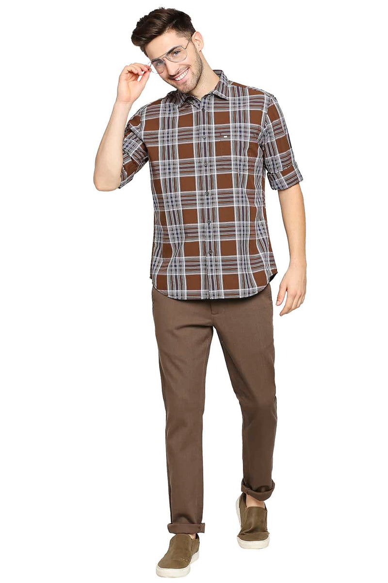 BASICS SLIM FIT CHECKS SHIRT