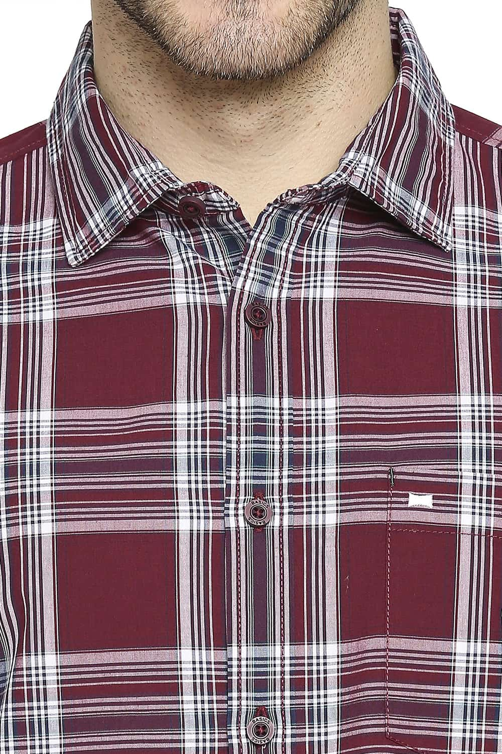 BASICS SLIM FIT CHECKS SHIRT