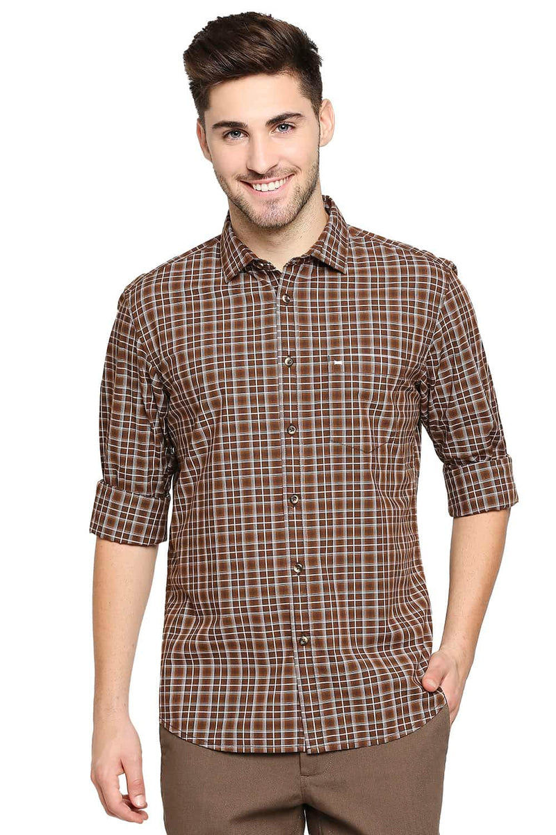 BASICS SLIM FIT CHECKS SHIRT