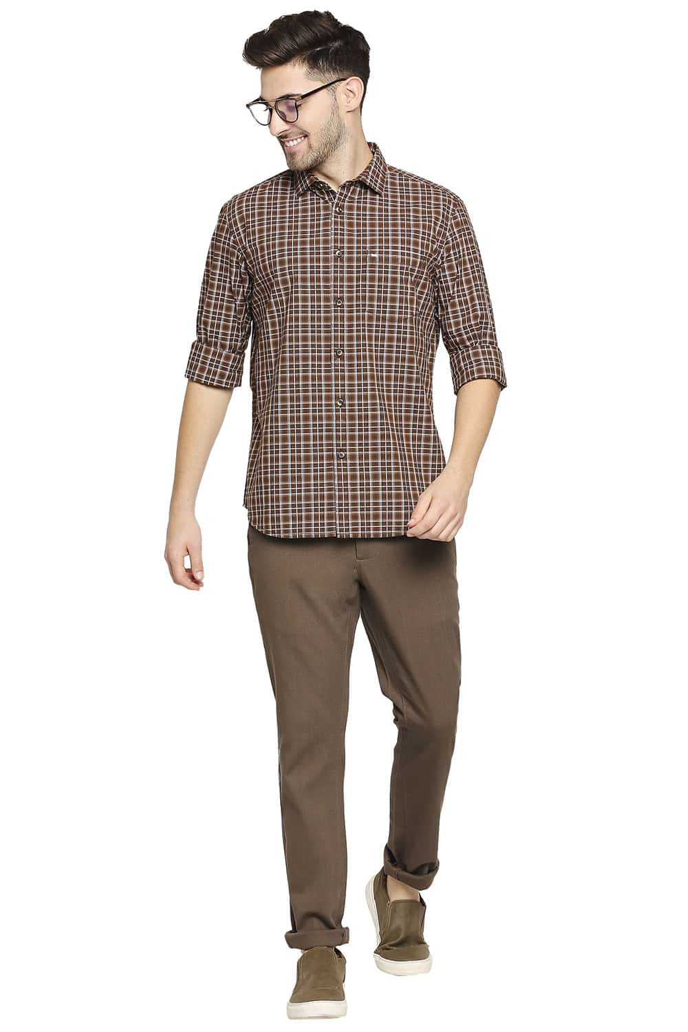 BASICS SLIM FIT CHECKS SHIRT