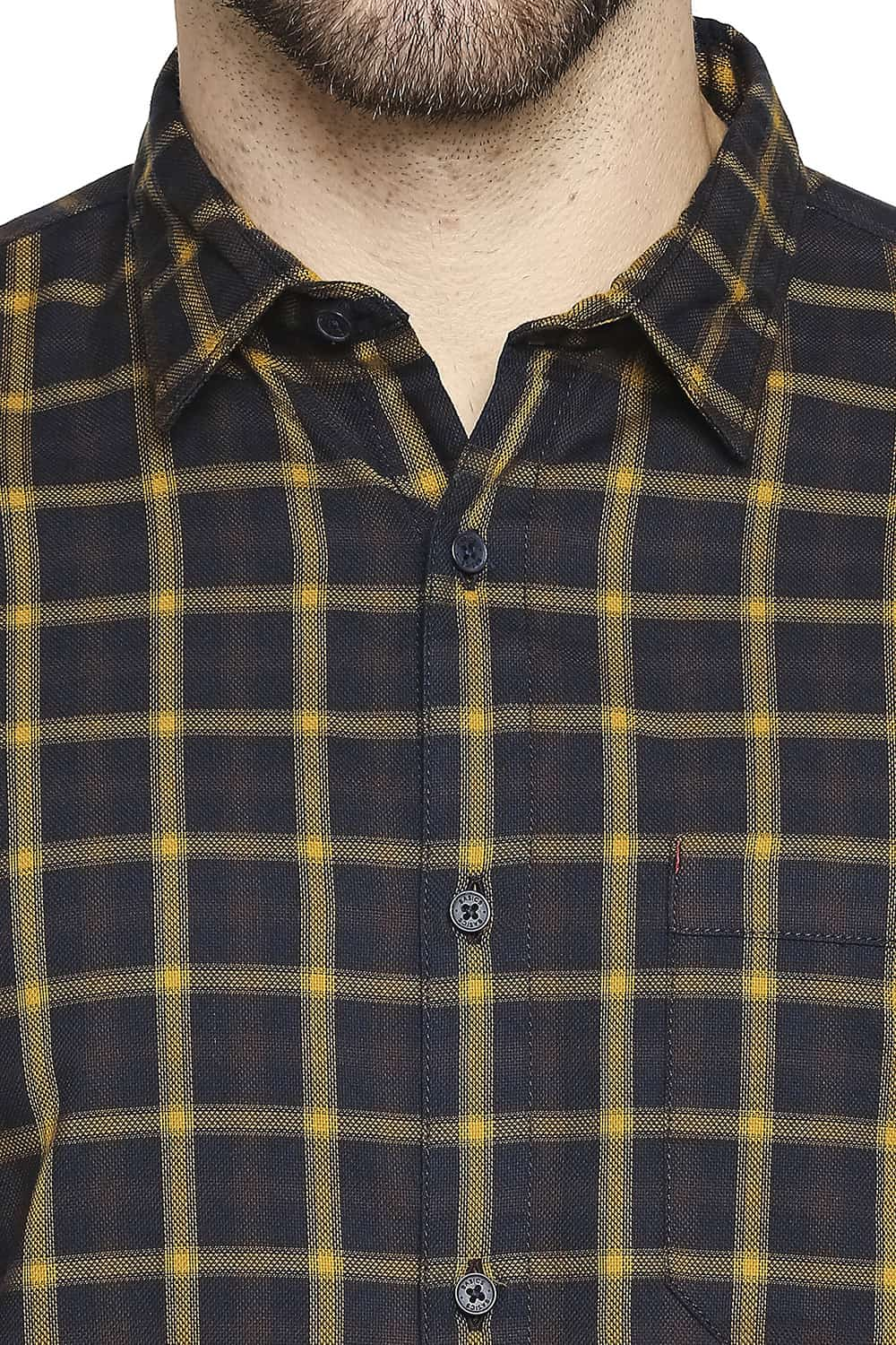 BASICS SLIM FIT OXFORD CHECKS SHIRT