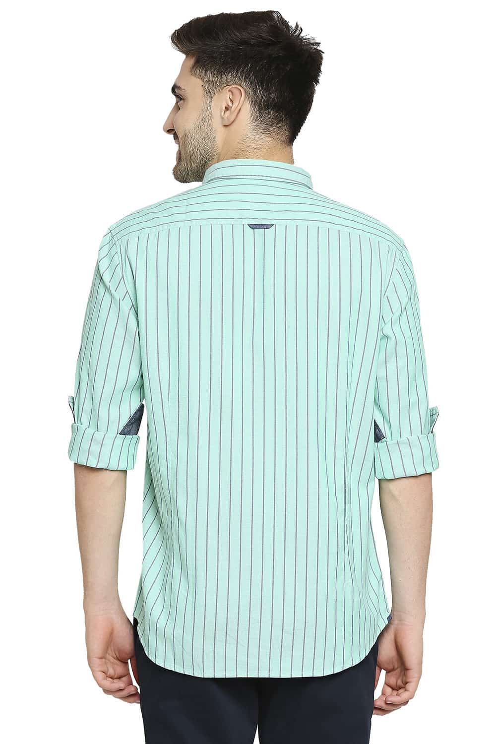 BASICS SLIM FIT STRIPE SHIRT